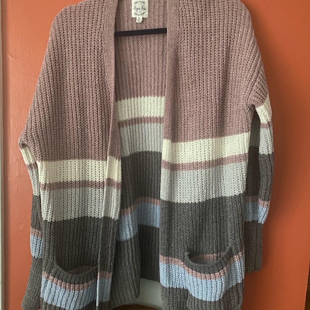 Hippie Rose Multicolor Striped Cardigan NWOT